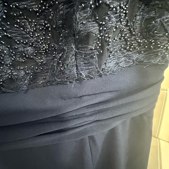 New $298 JS Collections Celia Beaded Mermaid Gown Navy Blue 12 Mother of Bride - Picture 9 of 16